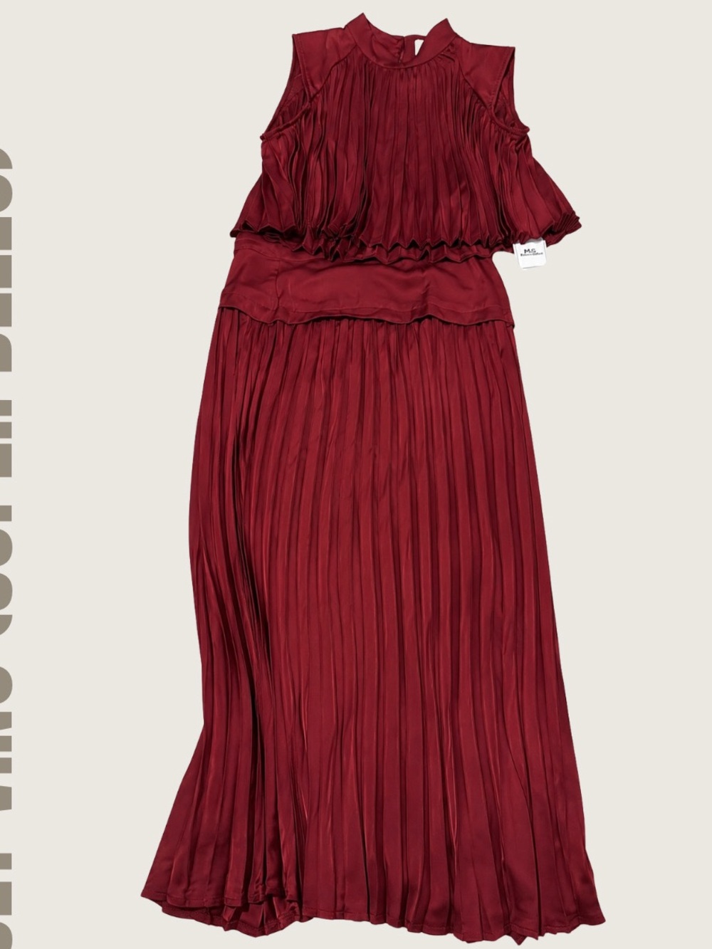 WINE Pleated Maxi Skirt